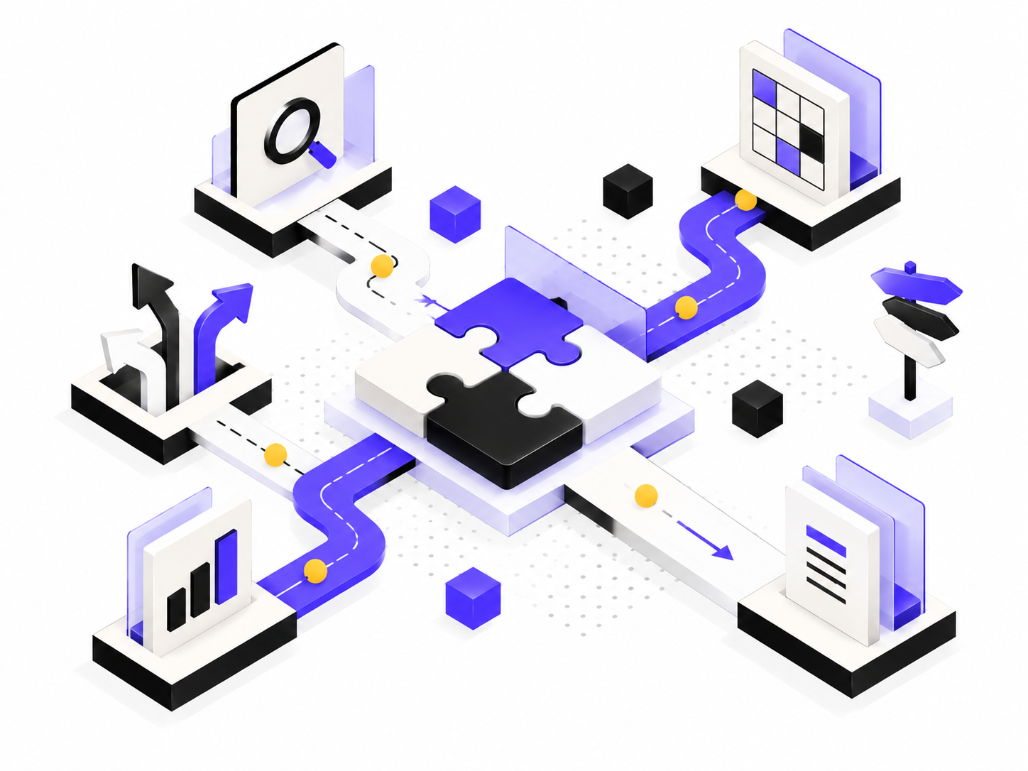 Isometric Puzzle Pathways Strategy Map