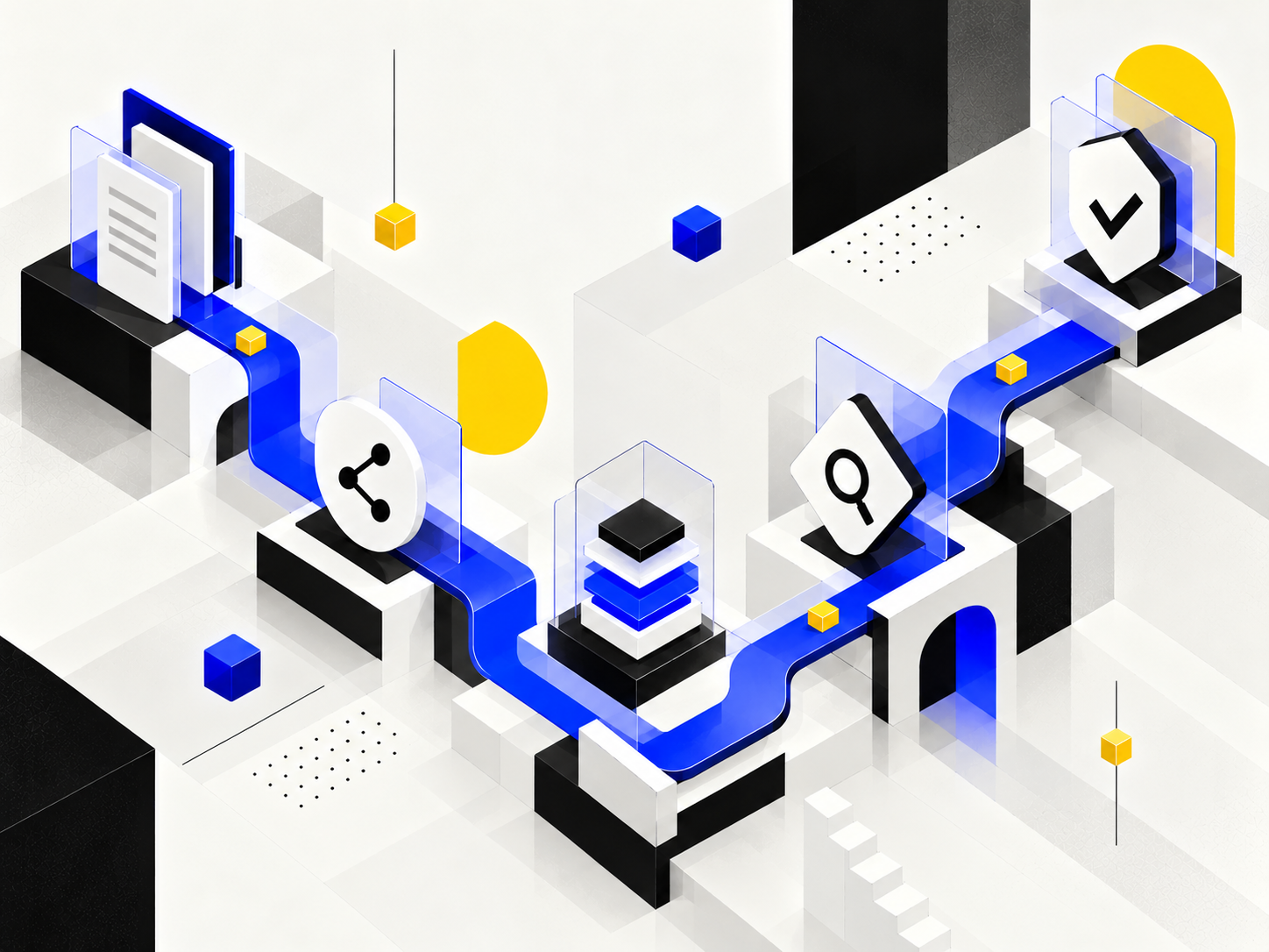 Isometric Blue Pathway to Approval