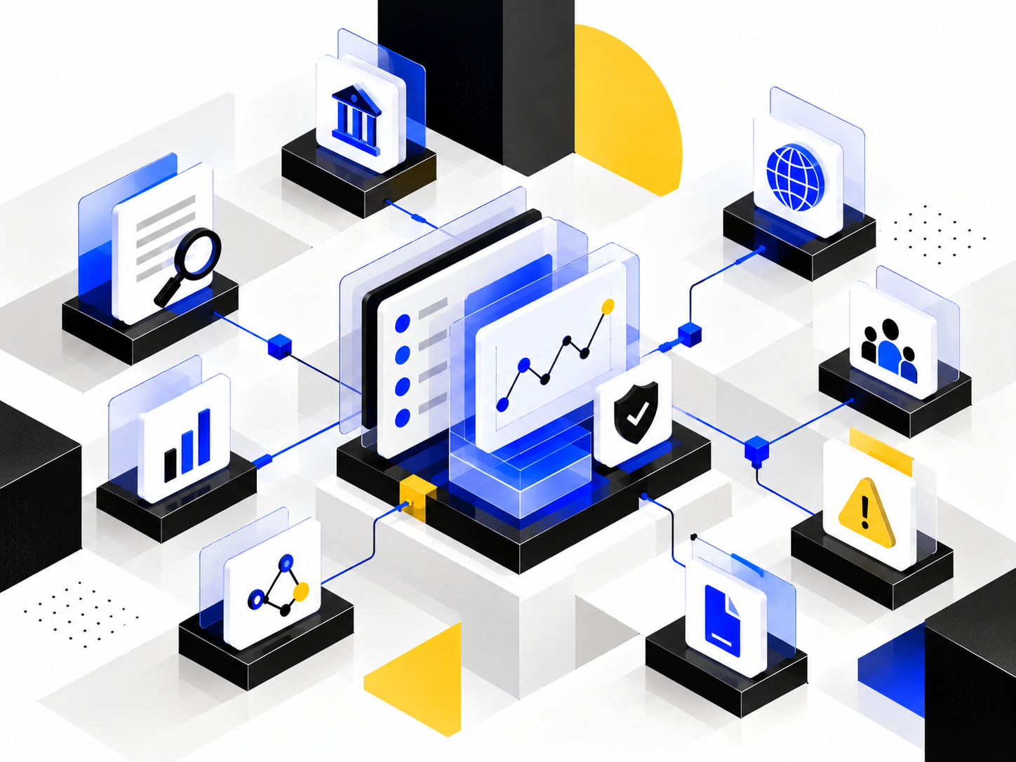 Isometric Fintech Compliance Dashboard