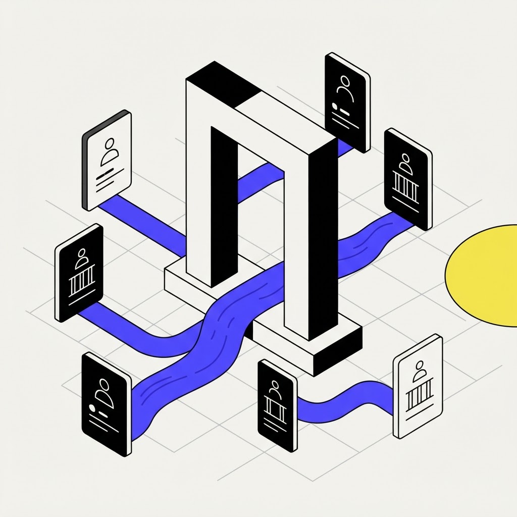 Isometric portal structure representing institutional onboarding.jpg